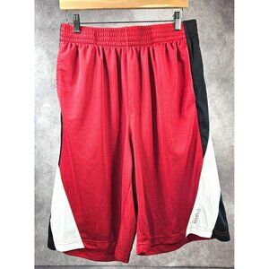 Reebok Men Basketball Athletic Dri-Fit Sweat Shorts Red Black 11" Inseam L